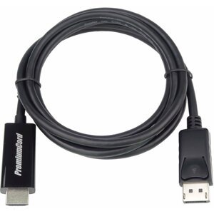 PremiumCord DisplayPort 1.2 na HDMI 2.0 kabel pro rozlišení 4Kx2K@60Hz, 2m - kportadk04-02
