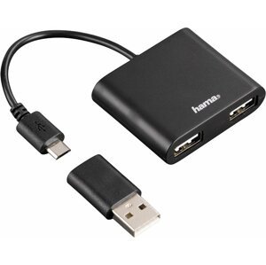 Hama USB 2.0 OTG Hub 1:2 pro smartphone/tablet/notebook/PC - 54140