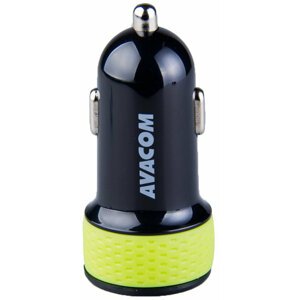 Avacom nabíječka do auta se dvěma USB výstupy 5V/1A - 3,1A, černo/zelená - NACL-2XKG-31A