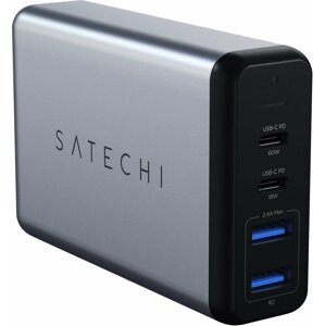 Satechi 75W Dual TYPE-C PD Travel Charger (2x USB-A,1x USB-C PD 18W,1x USB-C PD 60W), šedá - ST-MC2TCAM