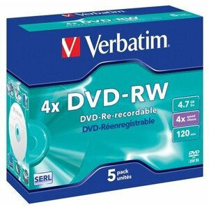 Verbatim DVD-RW 4x 4,7GB jewel 5ks - 43285