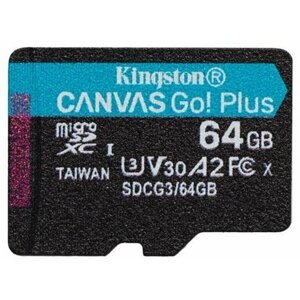 Kingston Micro SDXC Canvas Go! Plus 64GB 170MB/s UHS-I U3 + adaptér - SDCG3/64GB