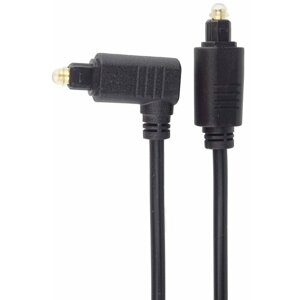 PremiumCord kabel Toslink - Toslink 90°, M/M, tloušťka 4.0mm, 1m, černá - kjtos3-1