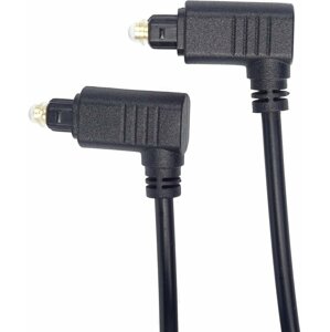 PremiumCord kabel Toslink 90° - Toslink 90°, M/M, tloušťka 4.0mm, 1m, černá - kjtos4-1