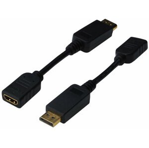 Digitus adaptér DisplayPort - HDMI, M/F, 15cm, černá - AK-340408-001-S