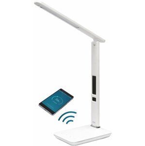 IMMAX LED stolní lampička Kingfisher, Qi nabíjení, bílá - 08966L