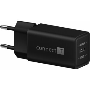 CONNECT IT nabíjecí adaptér, 1x USB-C, PD, 18W, černá - CWC-2060-BK