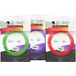 3Dsimo materiál - PLA II (červená, fialová, zelená) - G3D3010