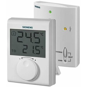 Siemens digitální prostorový termostat RDH100/SET, s kolečkem, bezdrátový - RDH100RF/SET