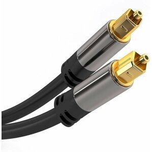 PremiumCord kabel Toslink, M/M, průměr 6mm, pozlacené konektory, 0.5m, černá - kjtos6-05