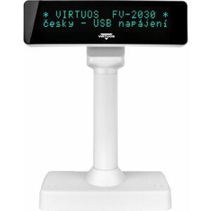 Virtuos FV-2030W - VFD zákaznicky displej, 2x20 9mm, USB, bílá - EJG1004