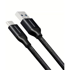 AXAGON BUCM3-AM05B, SUPERSPEED kabel USB-C - USB-A 3.2 Gen 1, 0.5m, 3A, oplet, černá - BUCM3-AM05B