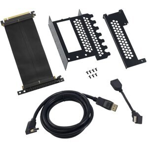 CableMod vertikální držák grafické karty s PCIe x16 Riser Cable, 1x DisplayPort, 1x HDMI - černá - CM-VPB-HDK-R
