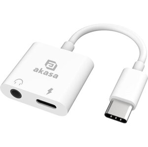 AKASA adaptér USB-C + jack - AK-CBCA30-08WH