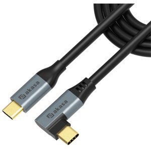 AKASA nabíjecí kabel USB-C, 90°, PD 100W, černá - AK-CBUB68-10BK