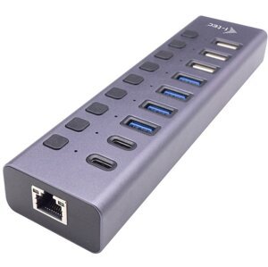 i-tec USB 3.0/USB-C nabíjecí HUB 9 port + LAN + napájecí adaptér 60W - CACHARGEHUB9LAN