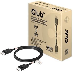 Club3D kabel DisplayPort 2.1 - DisplayPort 2.1, 4K@120Hz/8K@60Hz HDR, 1.2m, černá - CAC-1091