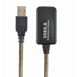Gembird CABLEXPERT prodlužovací kabel USB 2.0, aktivní, 10m, černá - UAE-01-10M