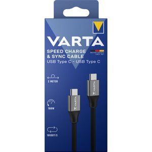 VARTA kabel USB-C - USB-C, 100W, 2m, černá - 57936101111