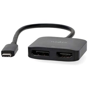 Nedis adaptér USB-C - Displayport/HDMI, 0.2m, černá - CCGB64385BK02