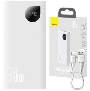 Baseus powerbanka Adaman2, 2x USB-A, USB-C, 30W, 10000mAh, bílá - PPAD080002