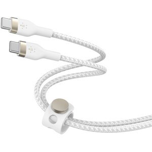 Belkin odolný kabel USB-C BOOST CHARGE™ PRO Flex, 1m, bílá - CAB011bt1MWH