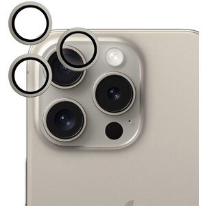 EPICO hliníkové tvrzené sklo na čočky fotoaparátu pro Apple iPhone 15 Pro / 15 Pro Max, - 81312152000001