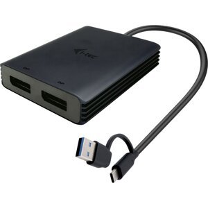 i-tec adaptér USB-A/USB-C - 2x Displayport 4K@60Hz - CADUAL4KDP