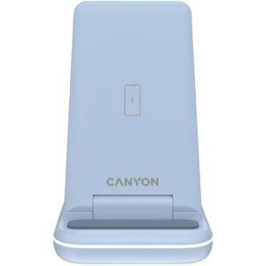 CANYON bezdrátová nabíječka 3v1, modrá - CNS-WCS304BL