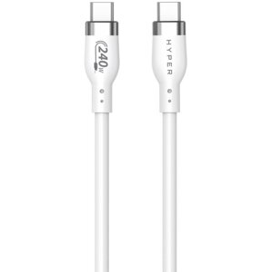Hyper® nabíjecí kabel Silicone USB-C, 240W, 2m, bílá - HY-HJ4002WHGL