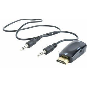 C-TECH adaptér HDMI - VGA + audio, M/F, černá - CB-AD-HDMI-VGA