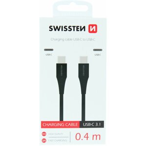 SWISSTEN datový kabel USB-C - USB-C, M/M, 0.4m, černá - 71506514