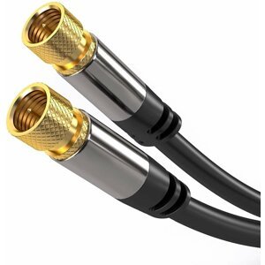 PremiumCord kabel satelitní F, M/M, HQ, (135dB), 4x stíněný, 5m, černá - kjqsat5