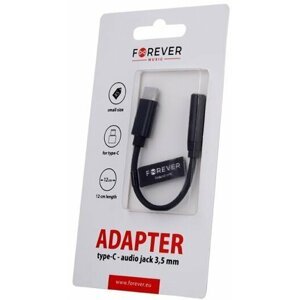 Forever adaptér z USB-C na jack 3,5mm, černá - GSM098174