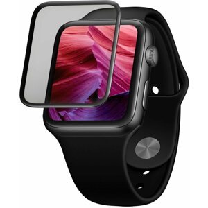 FIXED ochranné sklo pro Apple Watch 44mm s aplikátorem, lepení přes celý displej, černá - FIXG3D-434-BK