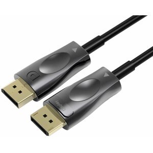 PremiumCord Optický DisplayPort 1.4 propojovací kabel M/M, zlacené konektory, 10m - kport6-10