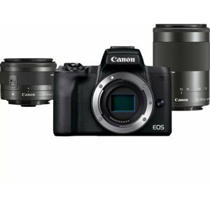 Canon EOS M50 Mark II, černá + EF-M 15-45mm IS STM + EF-M 55-200mm IS STM - 4728C015