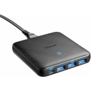 Anker nabíječka PowerPort Atom III slim, USB-C a 3x USB-A, 65W, černá - A2045G11