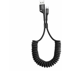 BASEUS pružinový kabel Fish Exe USB-A - USB-C, 2A, 1m, černá - CATSR-01