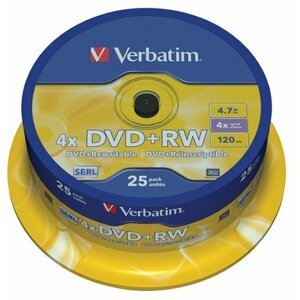 Verbatim DVD+RW 4x 4,7GB spindl 25ks - 43489