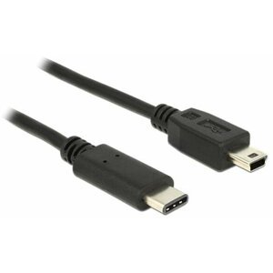 Delock propojovací kabel USB-C/M - USB 2.0 Mini B/M, 0,5m, černá - 83335