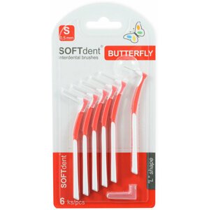 Mezizubní kartáček SOFTdent® Butterfly, zahnutý, S - 0,5 mm, 6 ks - 8594027315305