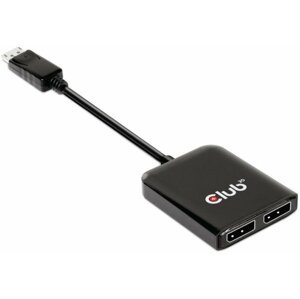 Club3D adaptér USB-C 3.2 - 2xDisplayPort, M/F, 4K@60Hz, MST, 20cm, černá - CSV-1555