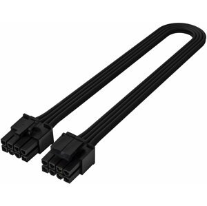 SilverStone SST-PP06BE-EPS35 - 350mm EPS/ATX 12V 8pin to 4+4pin sleeved PSU cable, černá - SST-PP06BE-EPS35