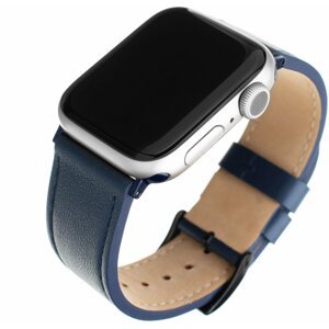 FIXED kožený řemínek pro Apple Watch 42/44/45mm, modrá - FIXLST-434-BL