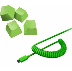 Razer PBT Keycap + Coiled Cable Upgrade Set, Razer Green - RC21-01490700-R3M1