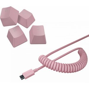 Razer PBT Keycap + Coiled Cable Upgrade Set, Quartz Pink - RC21-01491000-R3M1