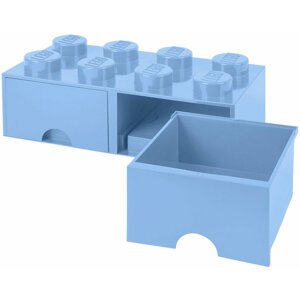 Úložný box LEGO, 2 šuplíky, velký (8), světle modrá - 40061736