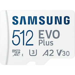 Samsung EVO Plus (2021) SDXC 512GB UHS-I (Class 10) + adaptér - MB-MC512KA/EU