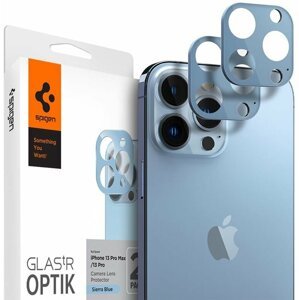 Spigen ochranné sklo tR Optik pro iPhone 13 Pro/Max, 2ks, modrá - AGL04032